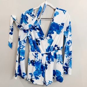 AURA Floral Summer Romper Size S WORN ONCE